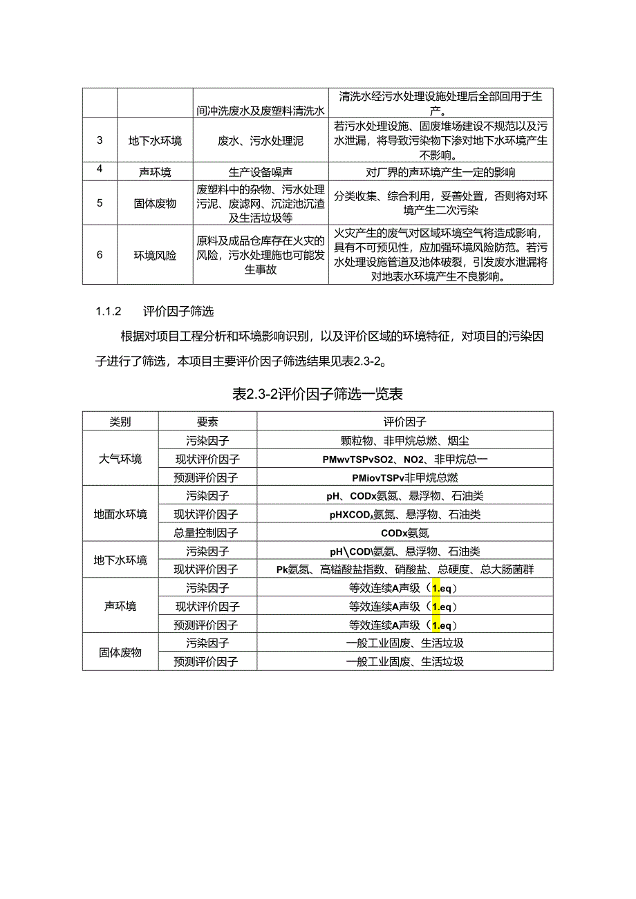 塑料颗粒项目环境影响识别与评价因子筛选.docx_第2页