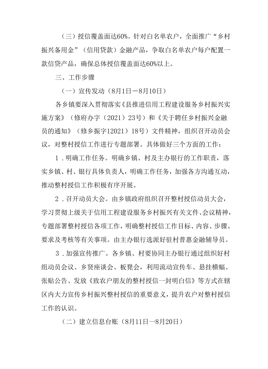 2023年度整村授信助力乡村振兴工作方案.docx_第2页