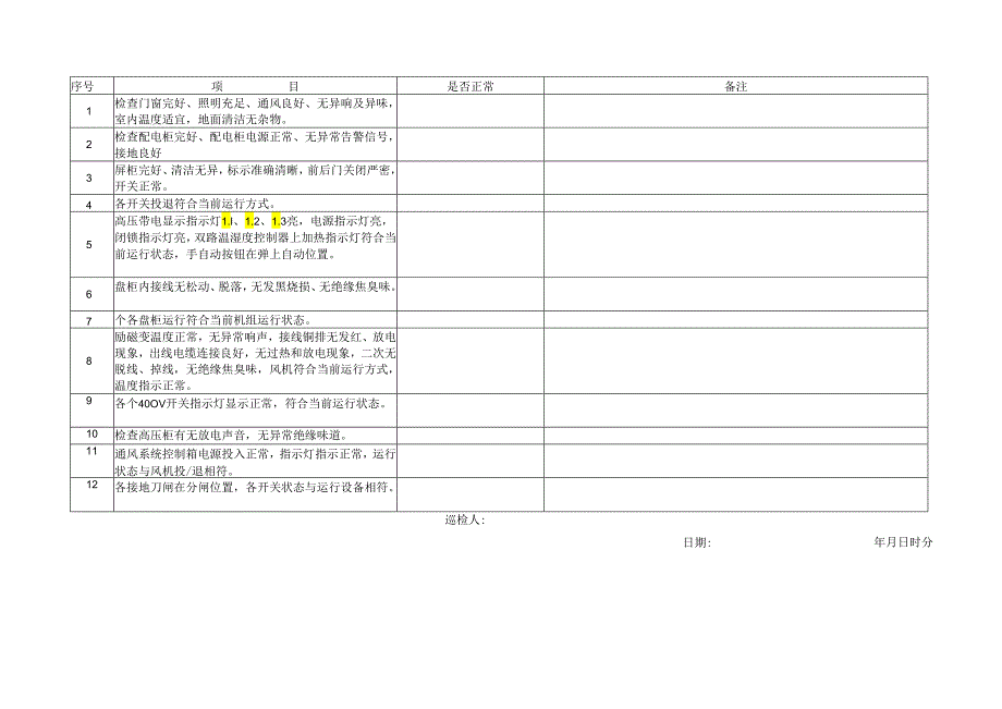 高低压配电室巡检卡.docx_第2页