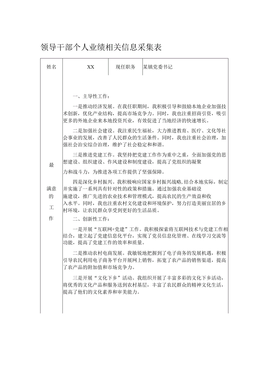 领导干部个人业绩相关信息采集表.docx_第1页