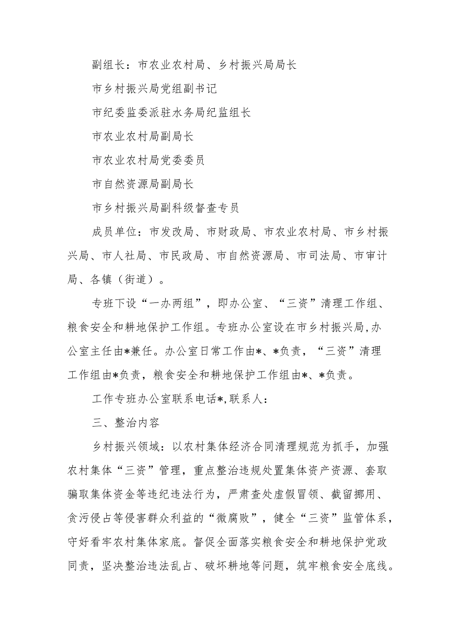 市（县）2024年深入开展乡村振兴领域群众身边腐败和作风问题专项整治工作方案.docx_第2页