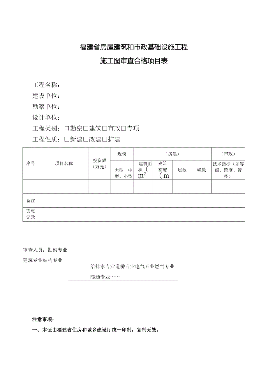 福建房屋建筑和市政基础设施工程施工图设计文件审查合格书报告书意见告知书、设计重大变更内容、技术复核意见表.docx_第3页