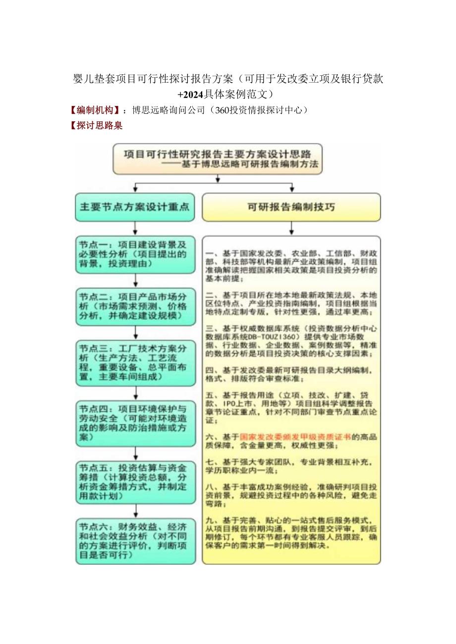 婴儿垫套项目可行性研究报告方案(可用于发改委立项及银行贷款+2024详细案例范文).docx_第1页