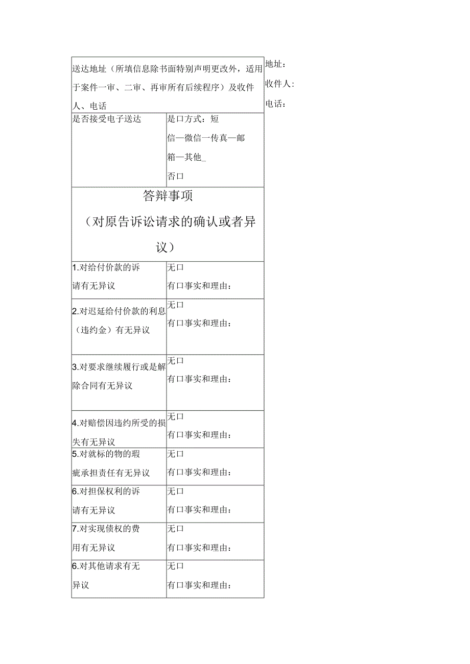 民事答辩状 （买卖合同纠纷）（最高人民法院2024版）.docx_第3页