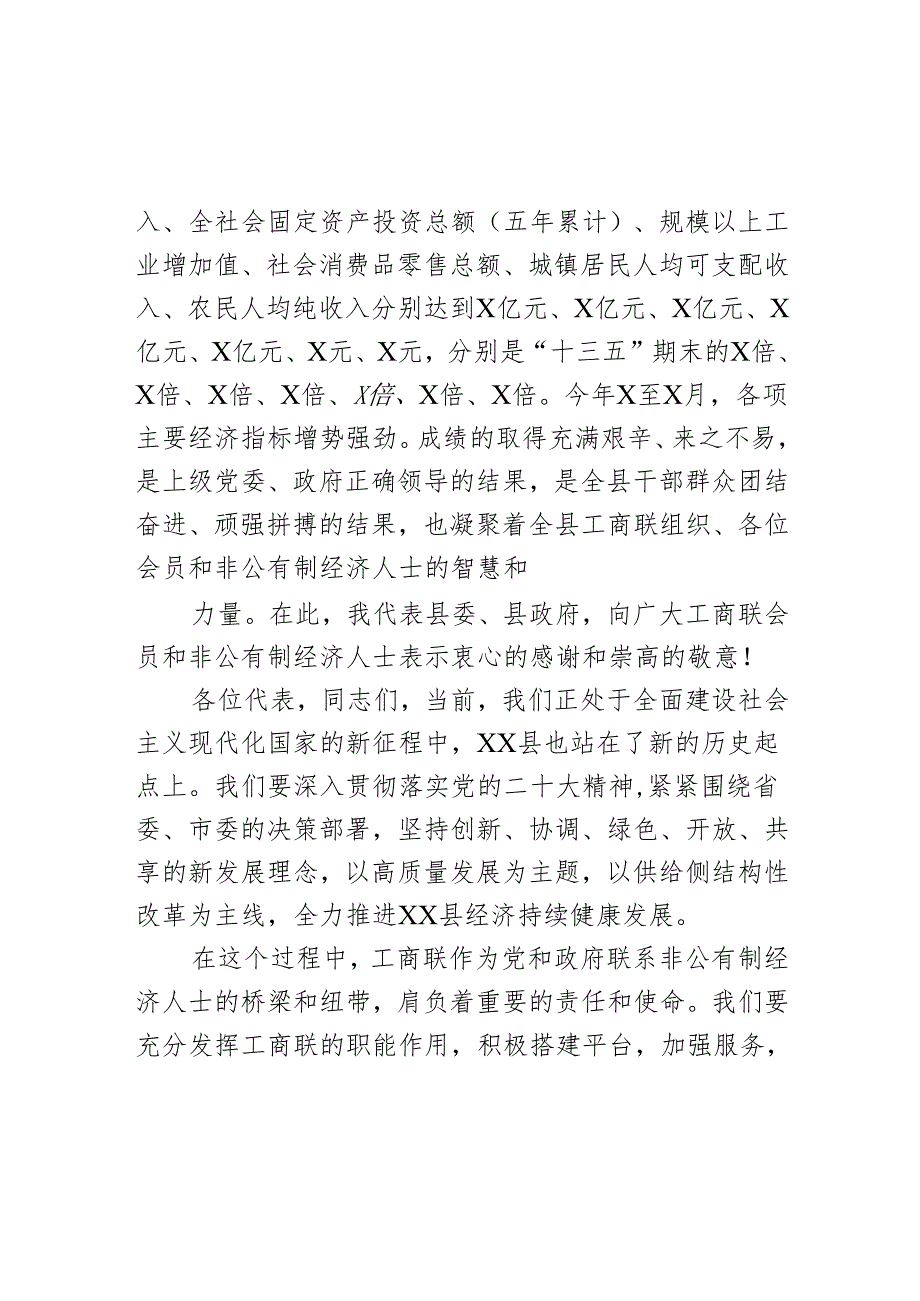 县委书记在全县工商业联合会第九届会员代表大会开幕式上的讲话.docx_第2页