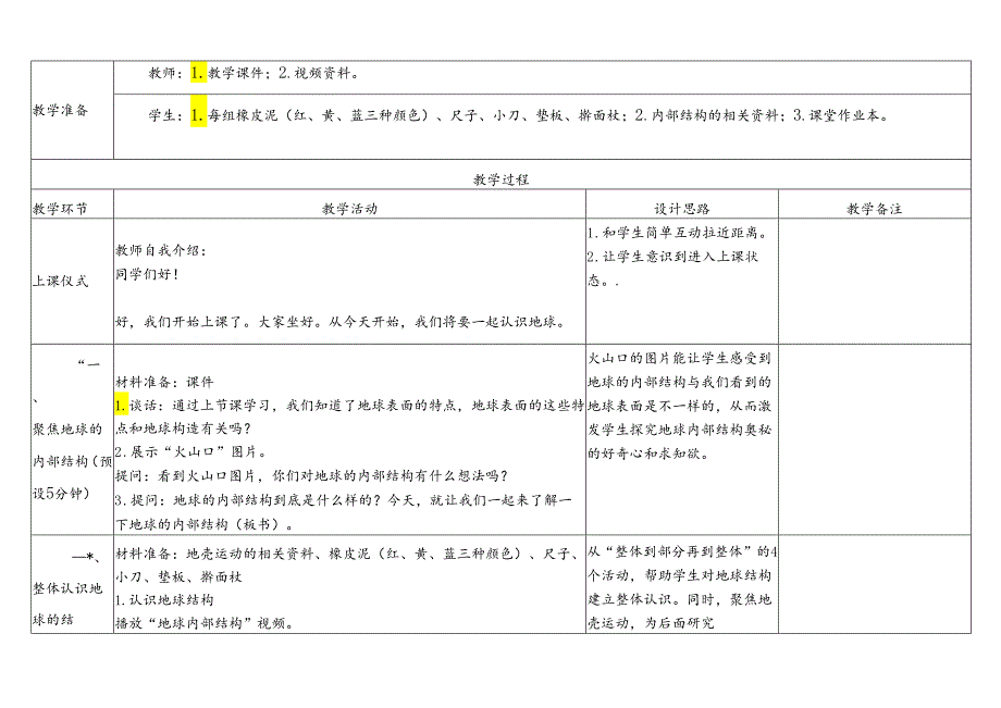 教科版五年级科学上册第二单元地球的结构教学设计.docx_第2页