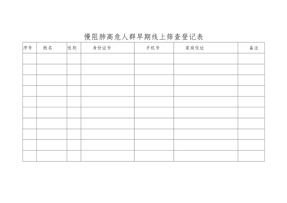 慢阻肺高危人群早期线上筛查登记表.docx_第1页