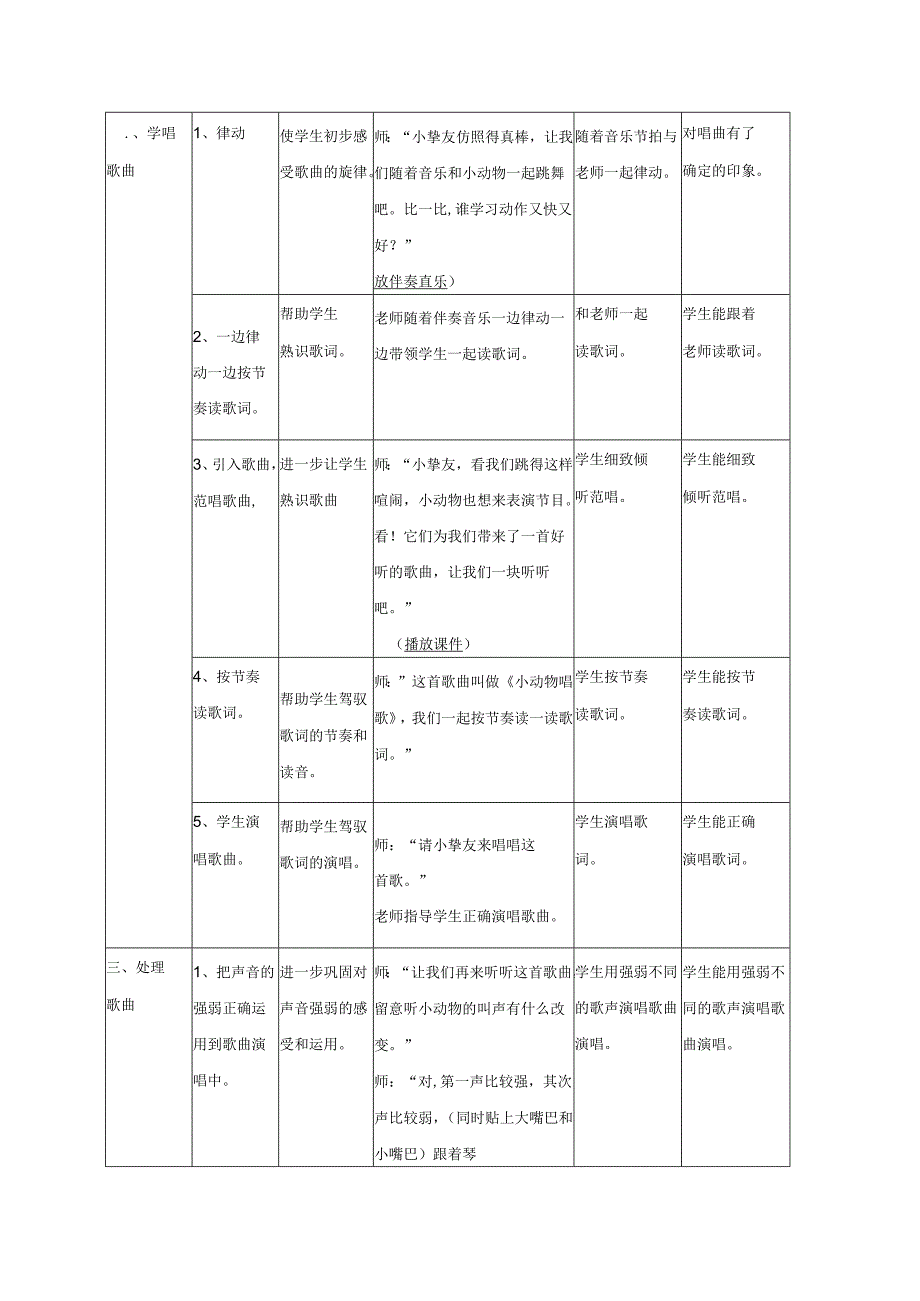 一年级下册音乐教案《小动物唱歌》02_人教新课标（2024秋）.docx_第3页