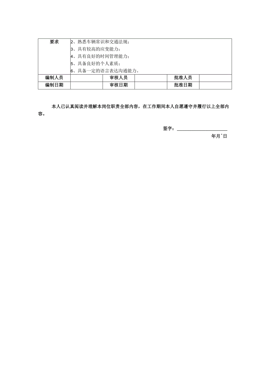 综合部行政司机岗位职责说明书.docx_第2页