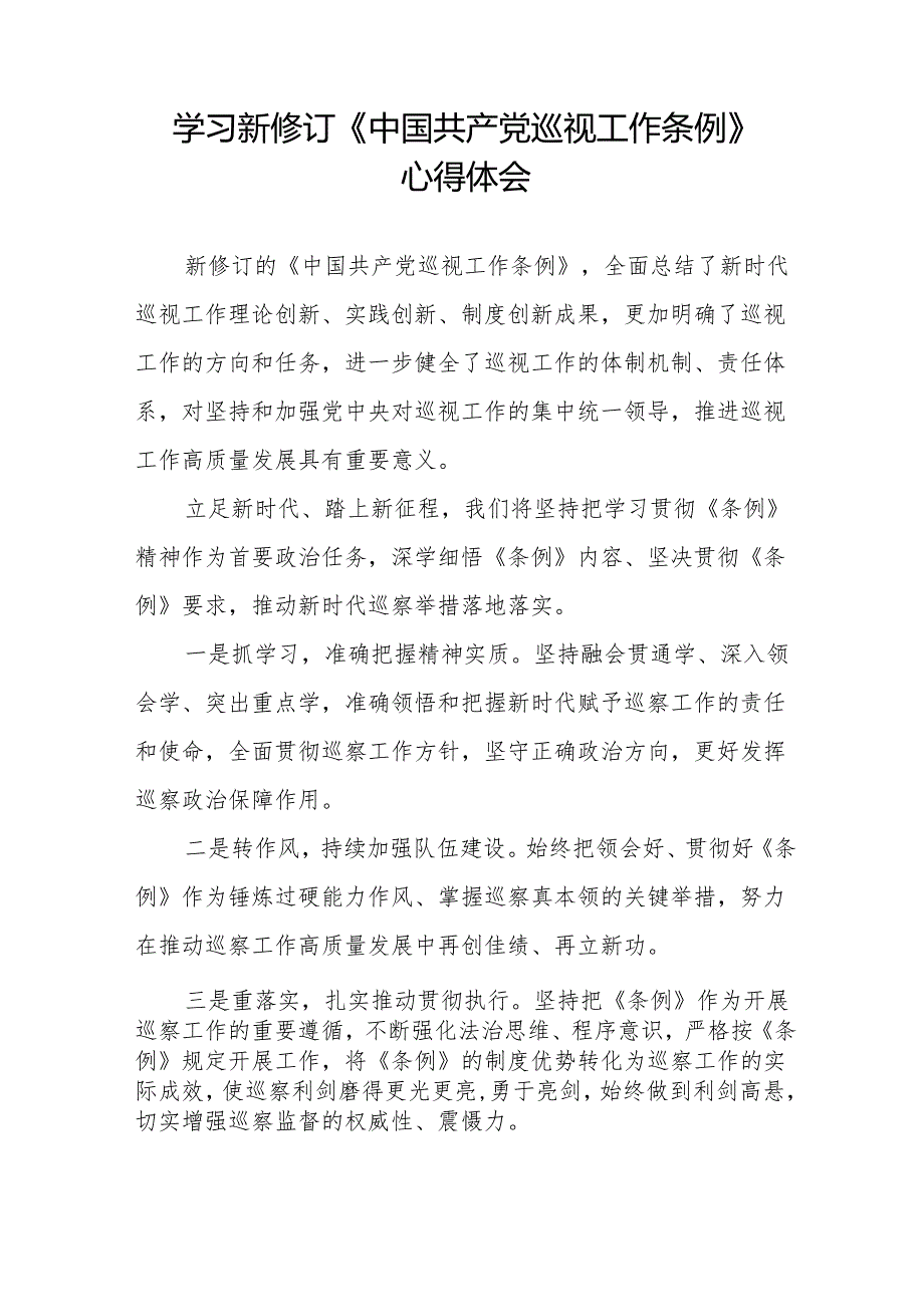 学习贯彻新修订《中国共产党巡视工作条例》心得体会8篇.docx_第2页