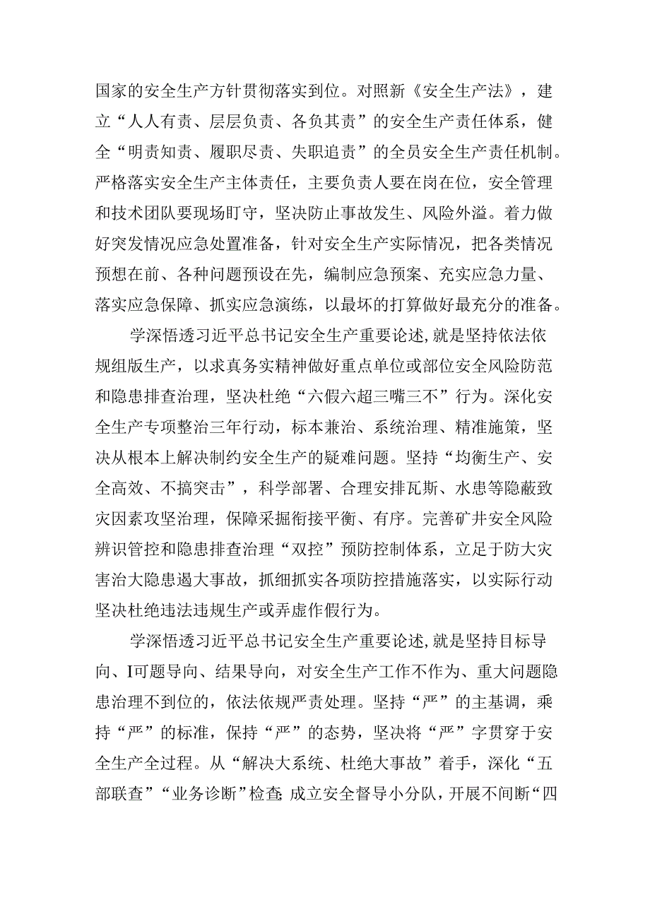 2024年安全生产月关干安全生产重要论述学习心得研讨发言范文九篇（最新版）.docx_第2页