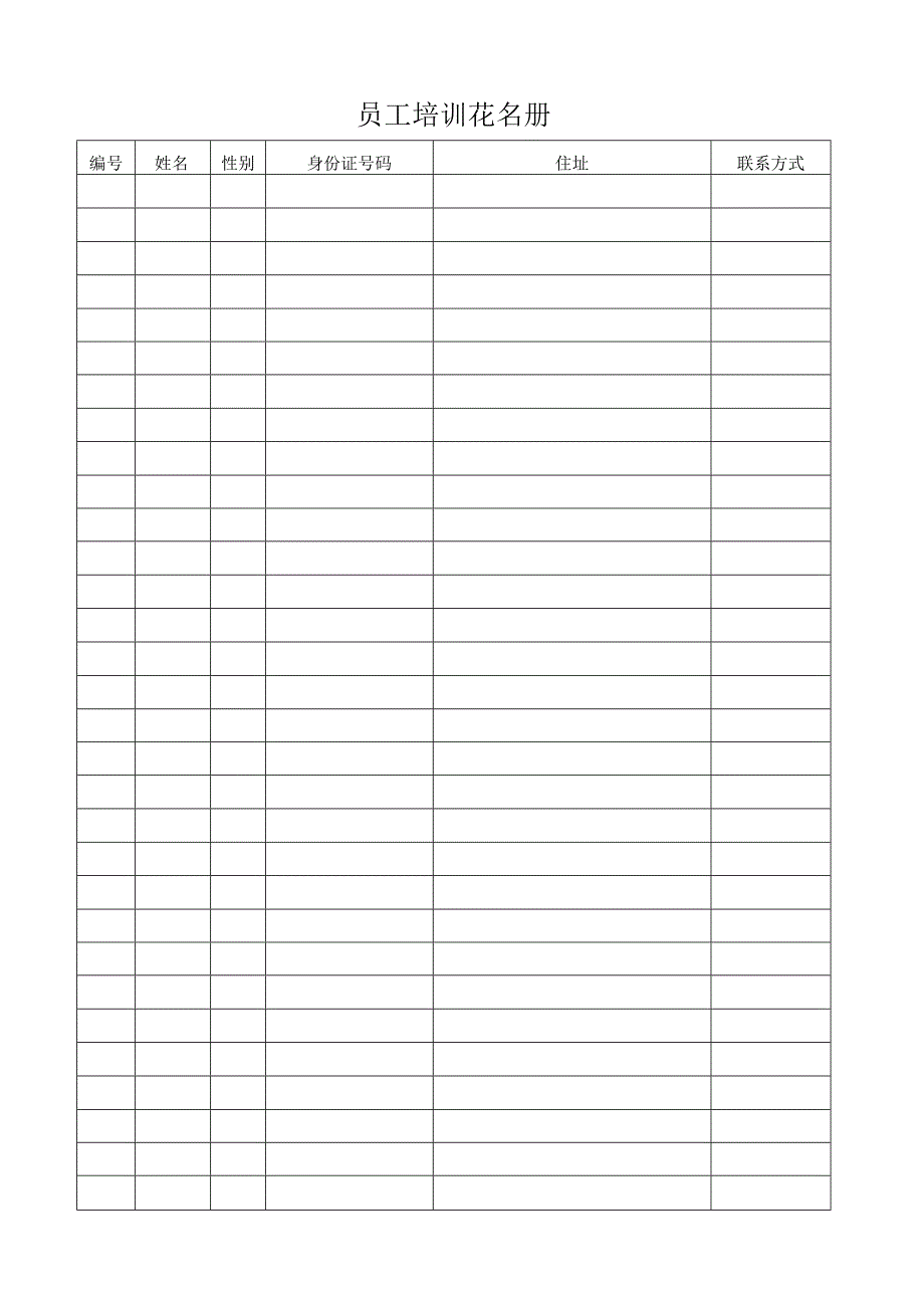 员工培训花名册.docx_第1页