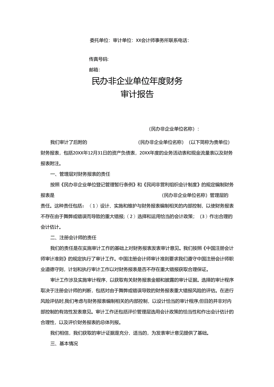 民办非企业单位审计报告模板.docx_第2页