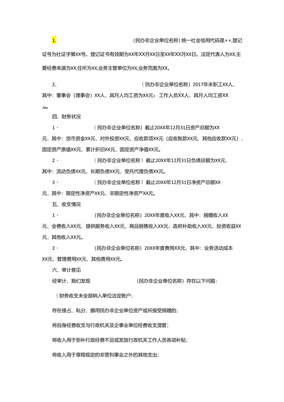 民办非企业单位审计报告模板.docx_第3页