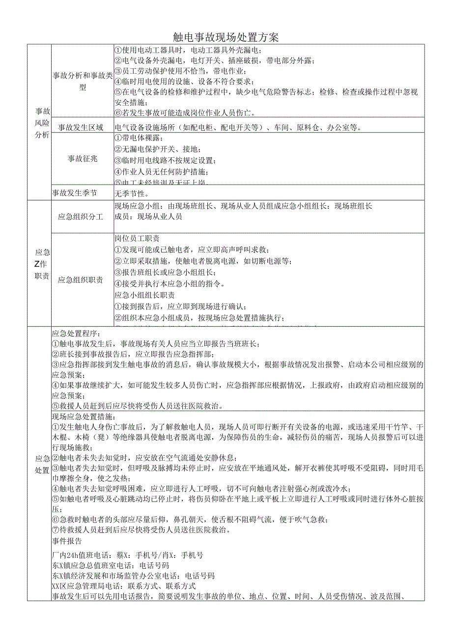 触电事故现场处置方案.docx_第1页