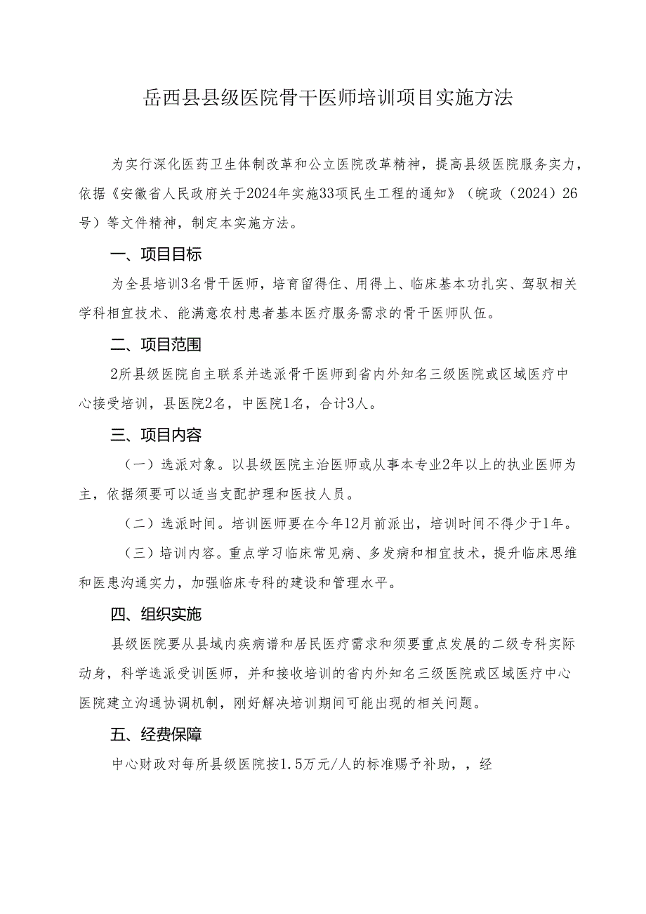 岳西县2024年医疗卫生人才能力提升工程路线图及时间.docx_第2页