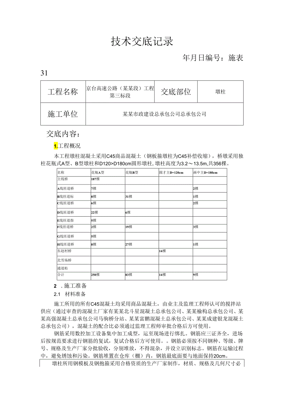 墩柱技术交底.docx_第1页