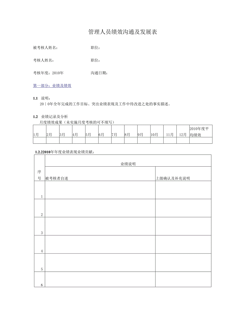 3.管理人员绩效沟通及发展表.docx_第1页