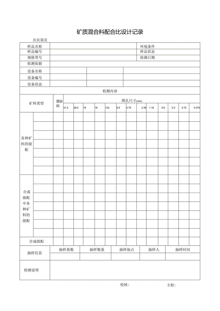 道路工程矿质混合料配合比设计检测报告及原始记录.docx_第2页