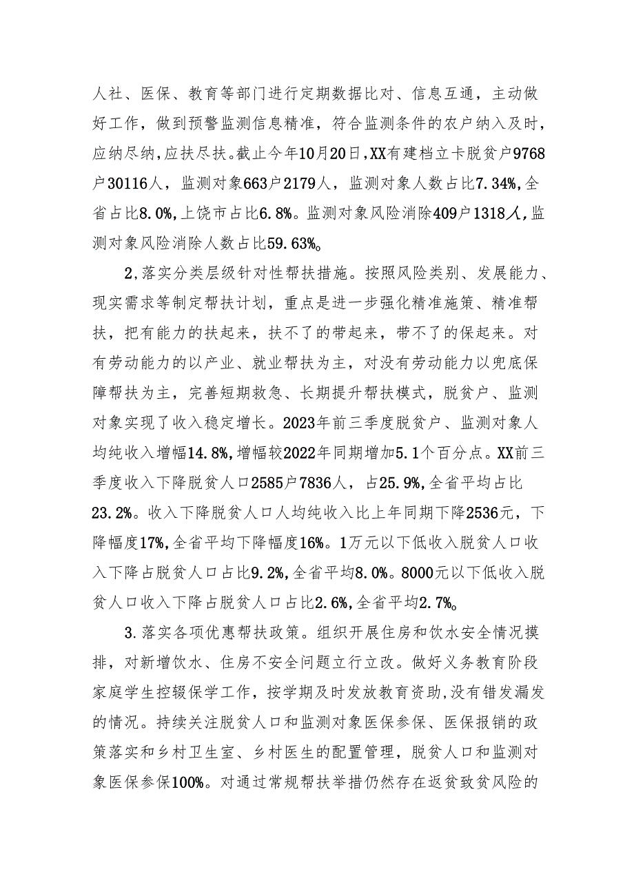 县2023年巩固拓展脱贫攻坚成果推进乡村振兴工作进展情况报告.docx_第2页