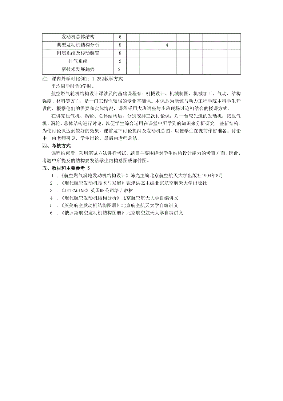 北航《航空燃气轮机结构设计》教学大纲.docx_第3页