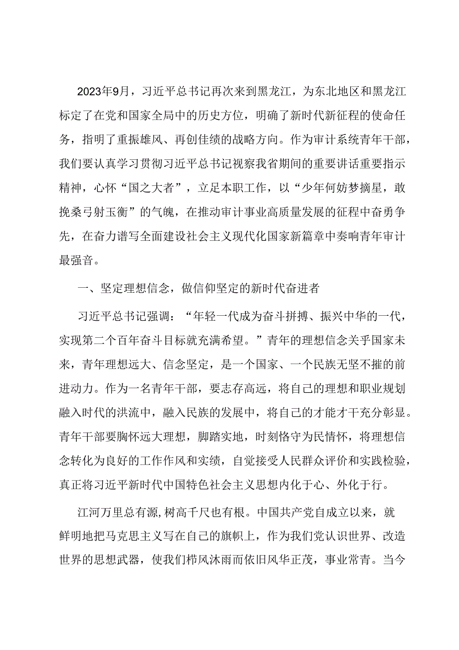 交流发言：以青春之我 推动审计事业高质量发展.docx_第1页