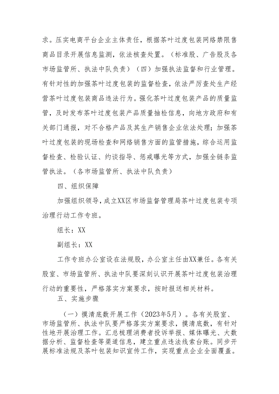 XX区市场监督管理局茶叶过度包装专项治理行动实施方案.docx_第3页