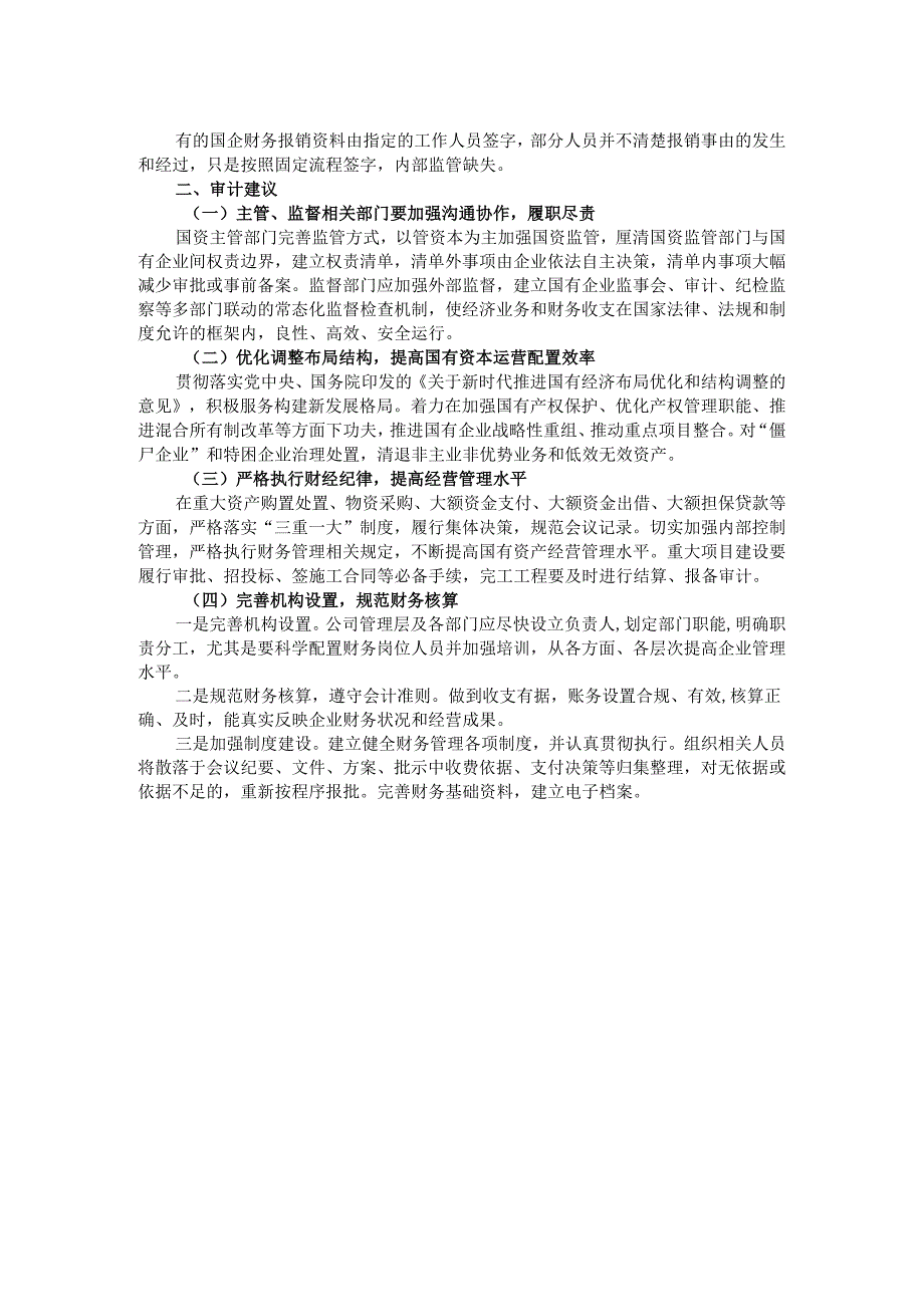 国有企业审计：发现共性问题清单、审计建议.docx_第2页