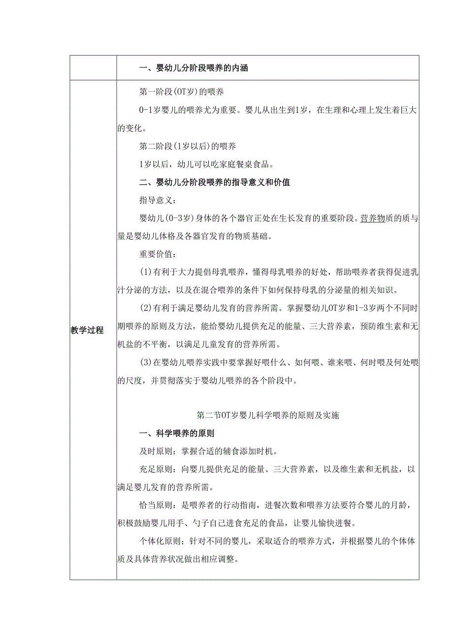 第3章 0-3岁婴幼儿科学喂养原则及实施教案 教学设计.docx_第2页