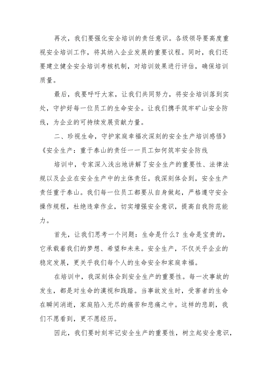 关于参加全国矿山企业落实安全生产主体责任视频培训的心得体会.docx_第2页