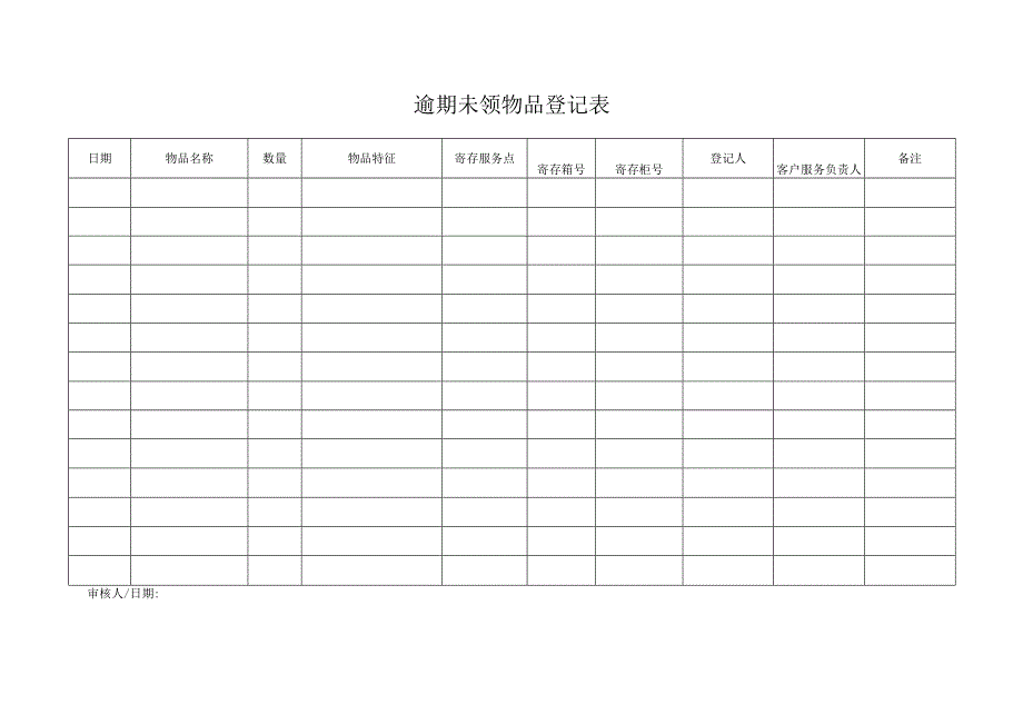 逾期未领物品登记表.docx_第1页