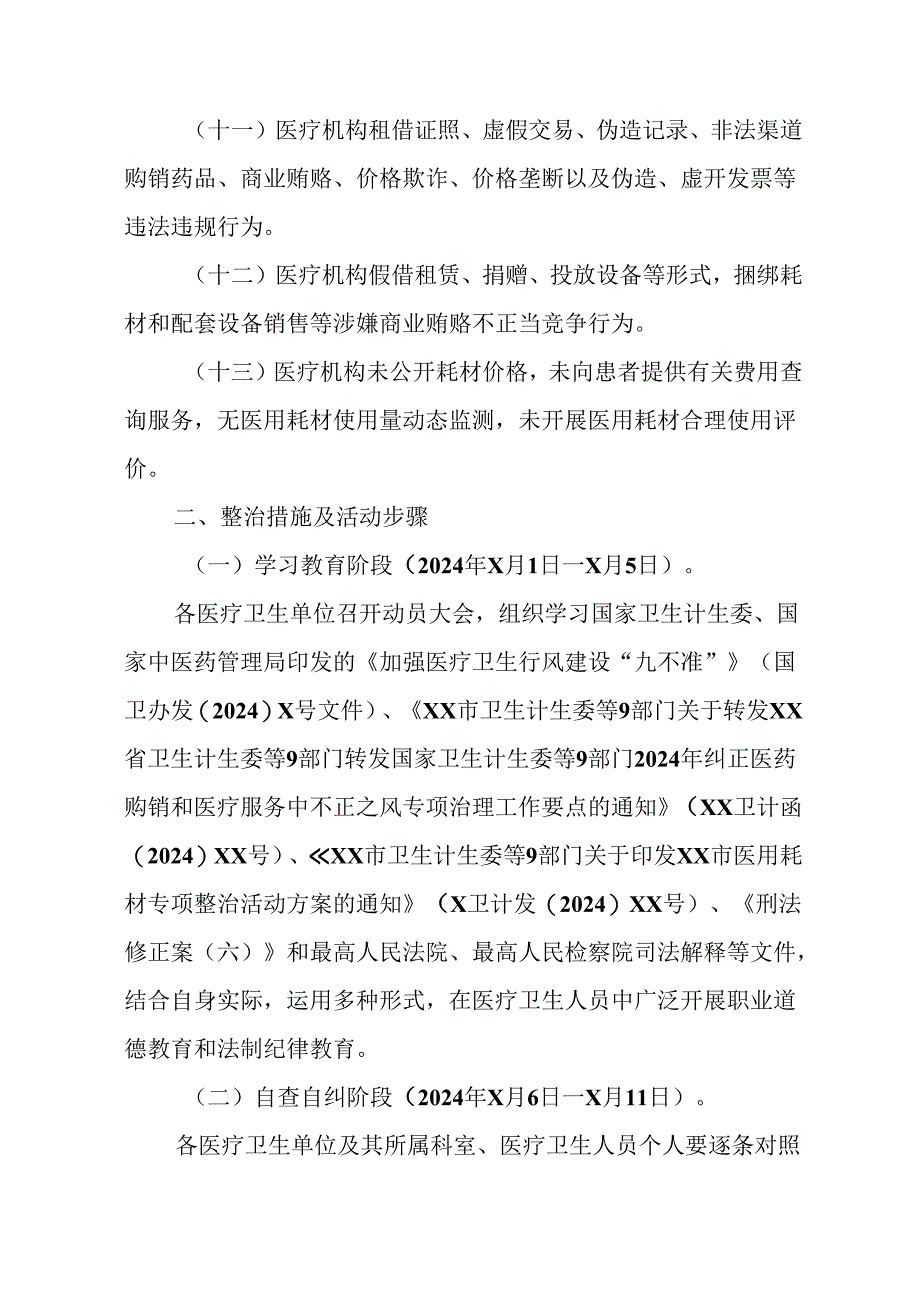 2024年医院开展纠正药销领域和医疗服务中不正之风工作实施方案.docx_第3页