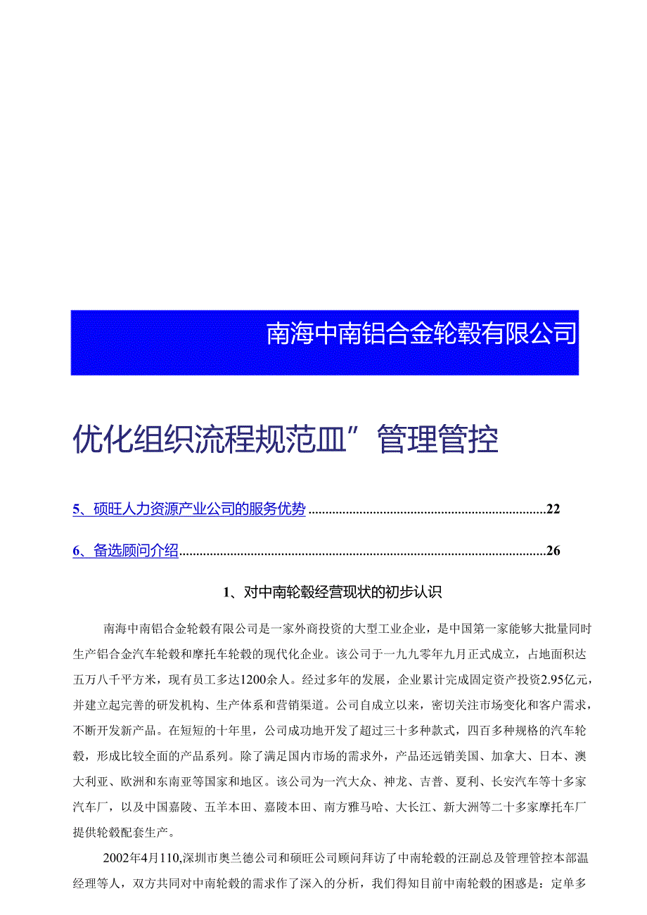 中南轮毂-优化组织流程规范HRM管理方案.docx_第1页