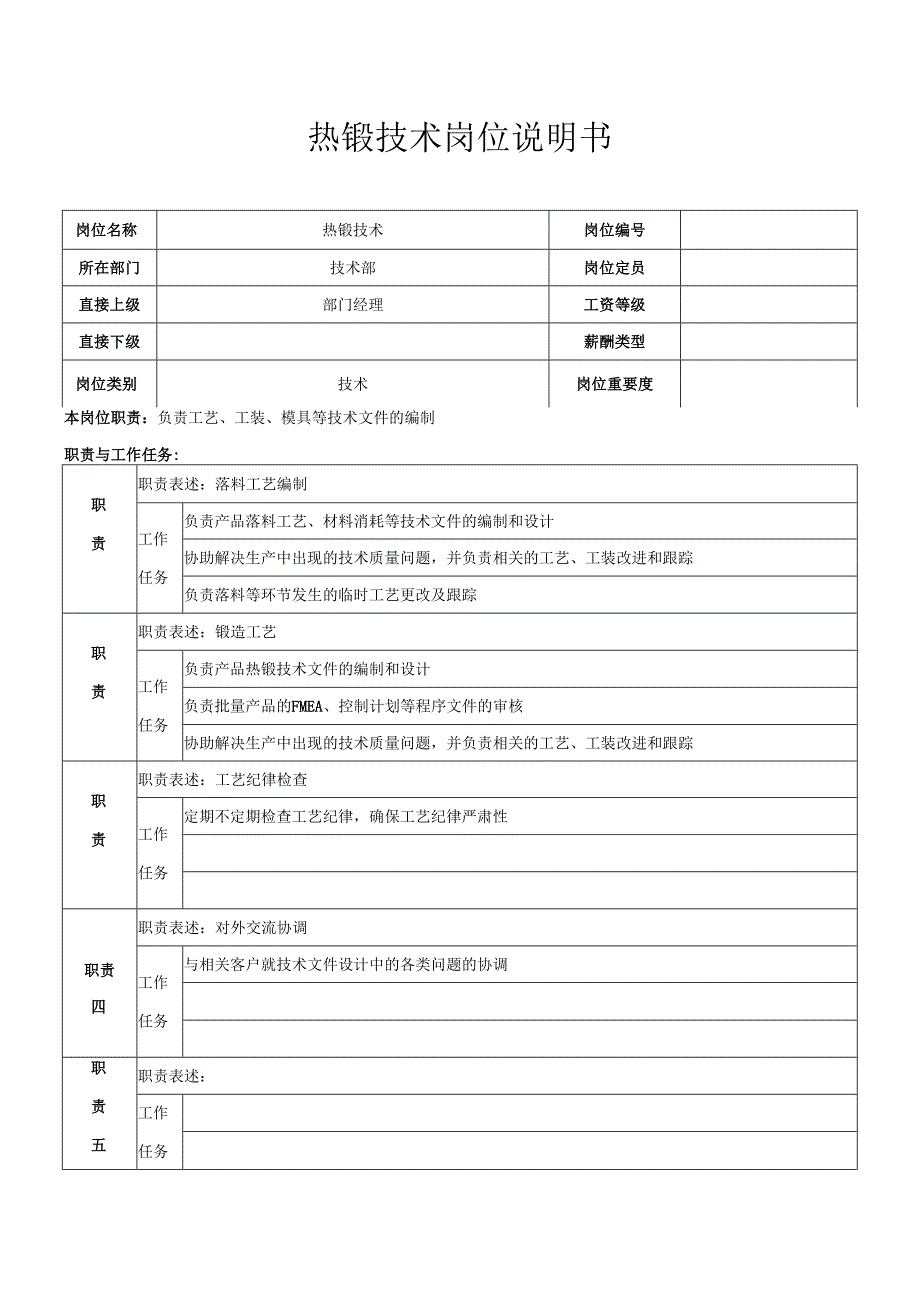 热锻技术岗位职责.docx_第1页