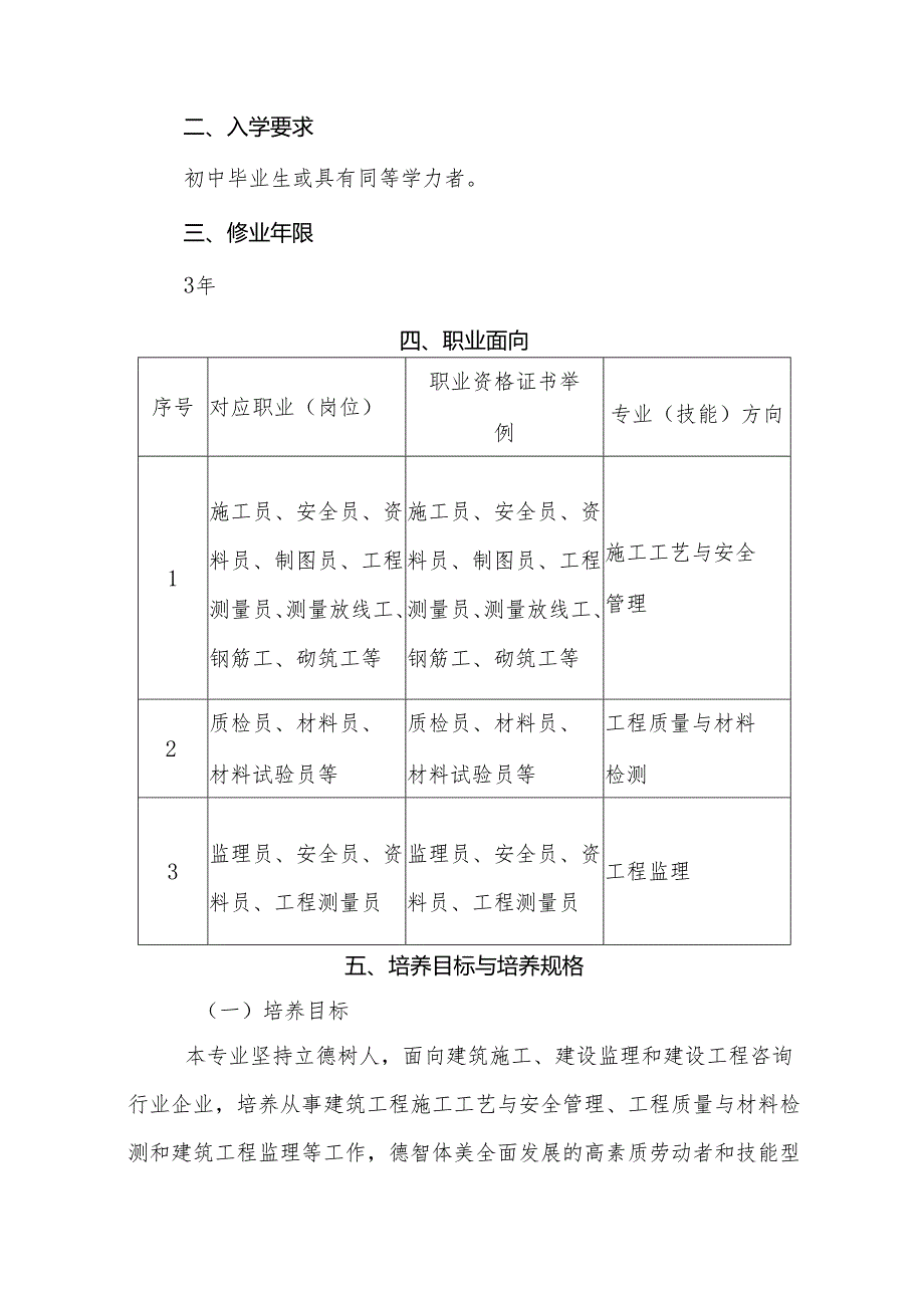 职业教育中心建筑专业人才培养方案.docx_第2页