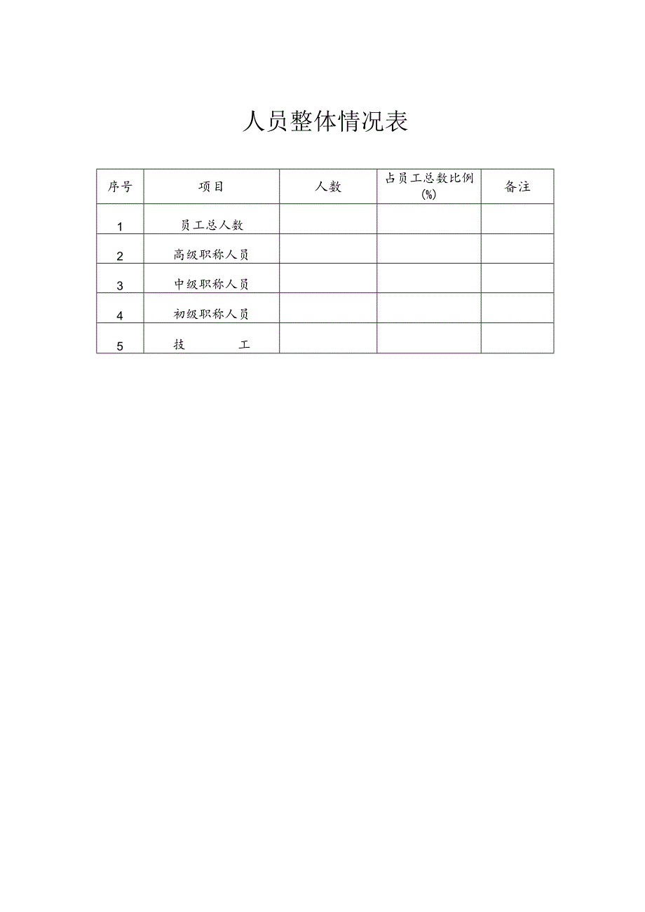 XX公司人员整体情况表（2024年）.docx_第1页