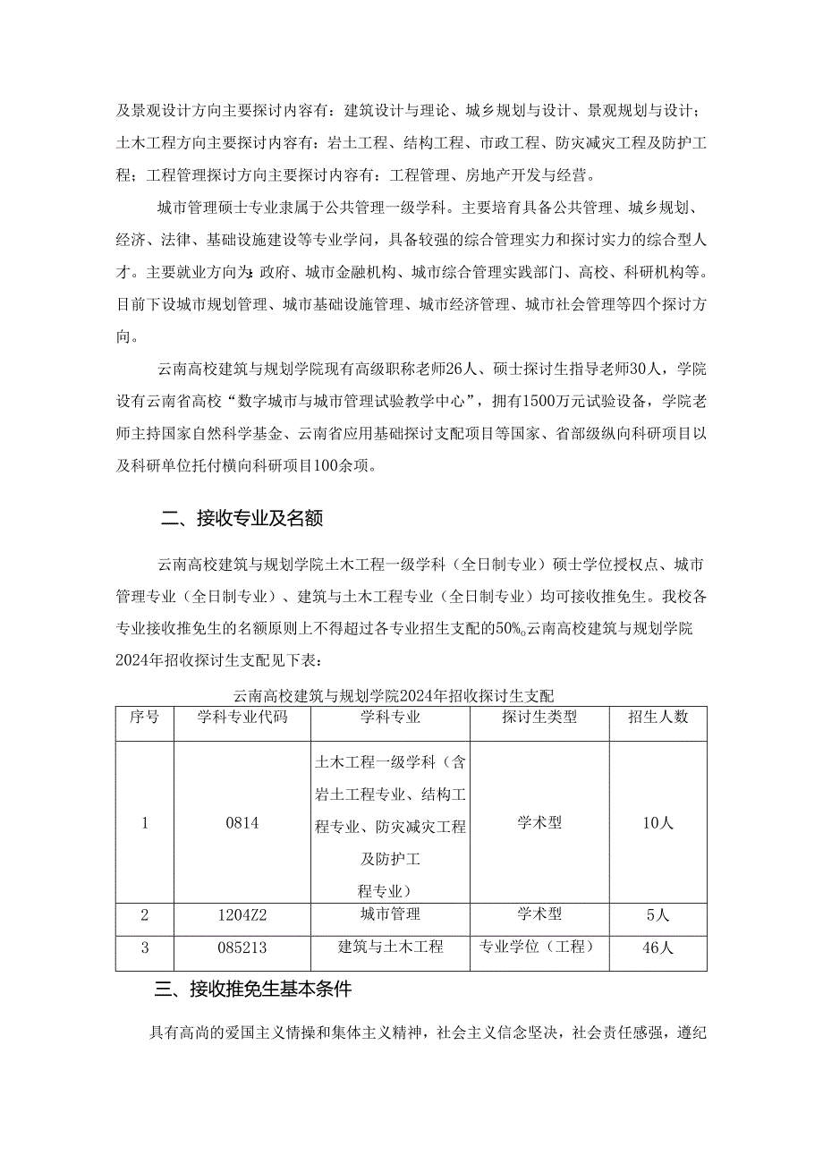 云南大学建筑与规划学院2024年接收优秀应届本科毕业生.docx_第2页