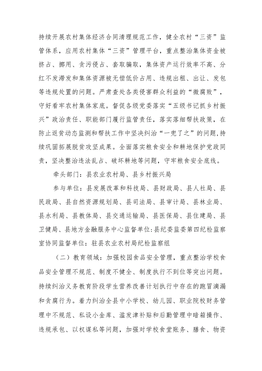 2024年全县开展《群众身边不正之风和腐败》问题集中整治专项方案.docx_第2页