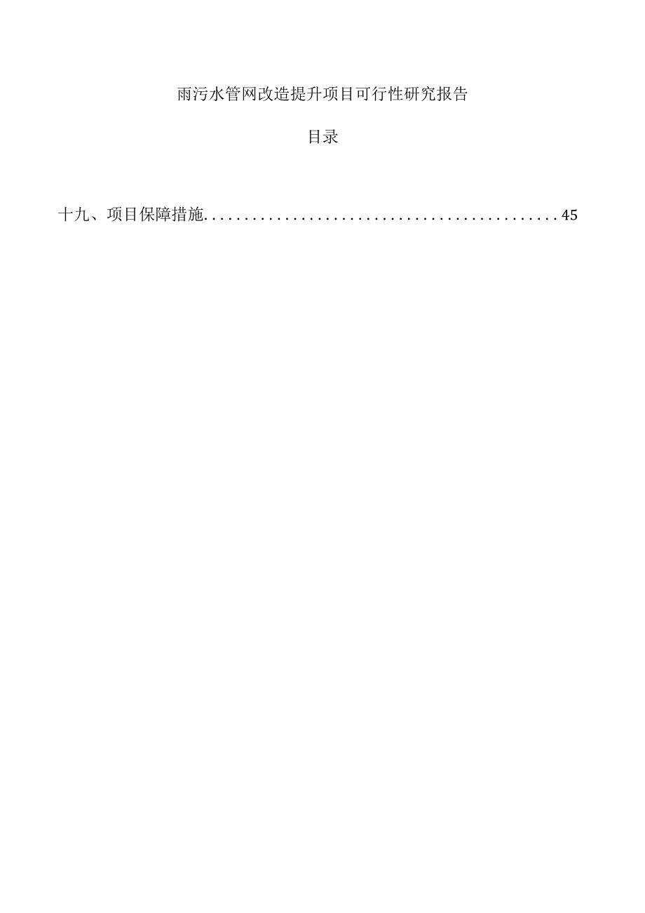 雨污水管网改造提升项目可行性研究报告.docx_第1页