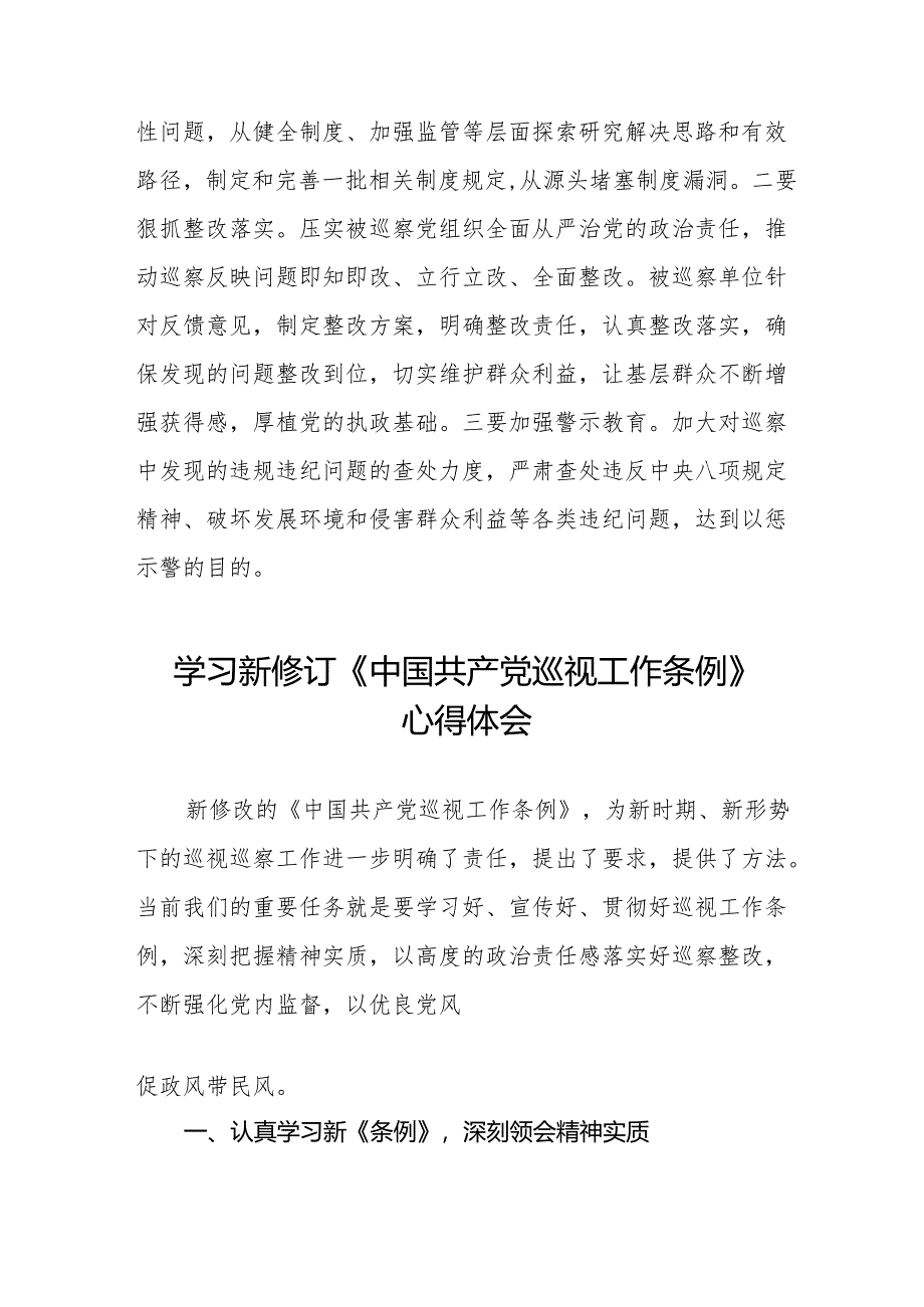 学习新修订《中国共产党巡视工作条例》心得体会交流发言8篇.docx_第3页