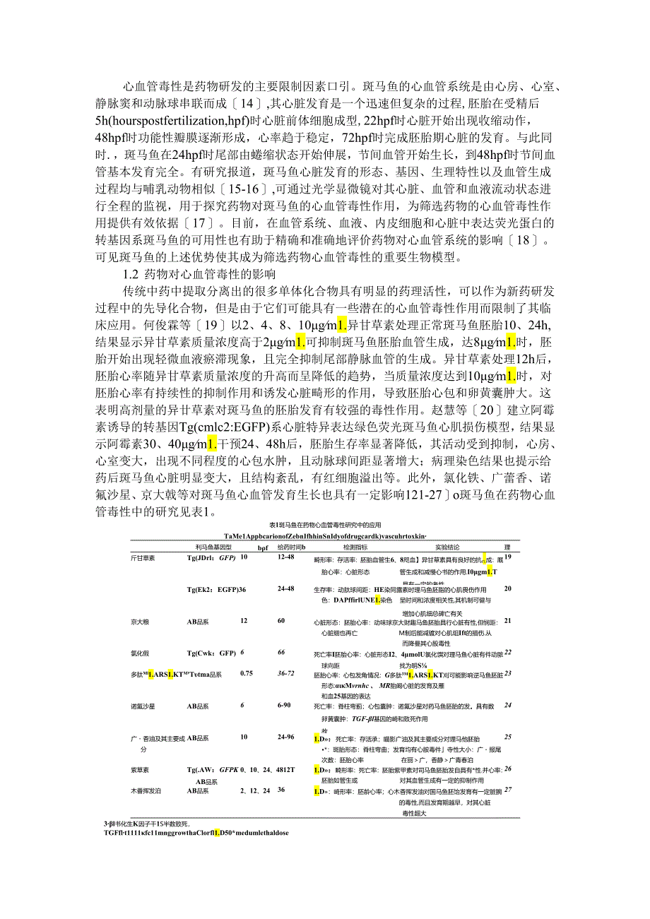 斑马鱼在药物毒理学评估中应用及机制的研究进展.docx_第2页