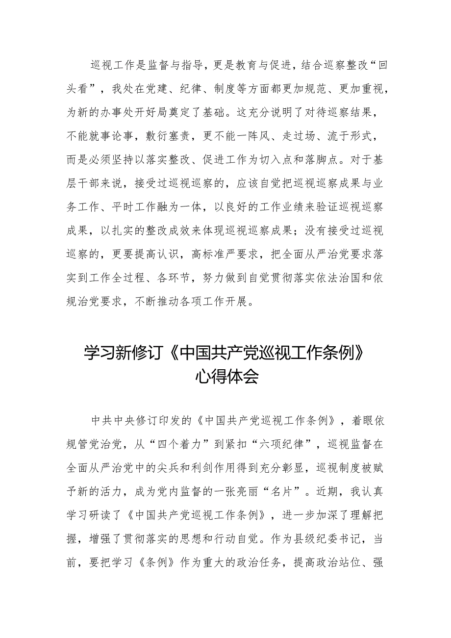 街道干部关于学习新修订《中国共产党巡视工作条例》心得体会交流发言四篇.docx_第3页