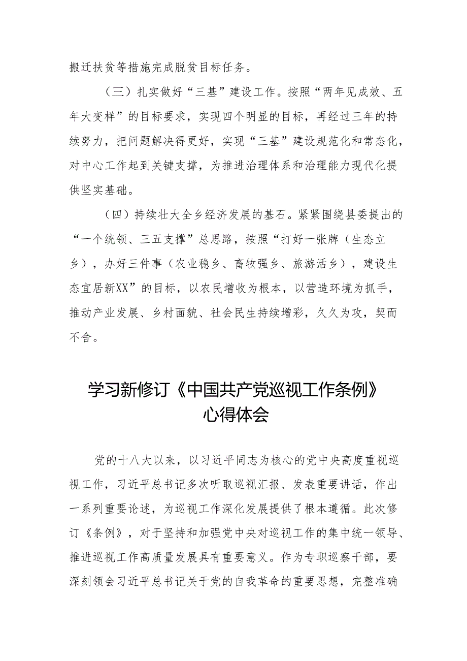 镇长书记学习2024新修订《中国共产党巡视工作条例》心得体会十九篇.docx_第3页