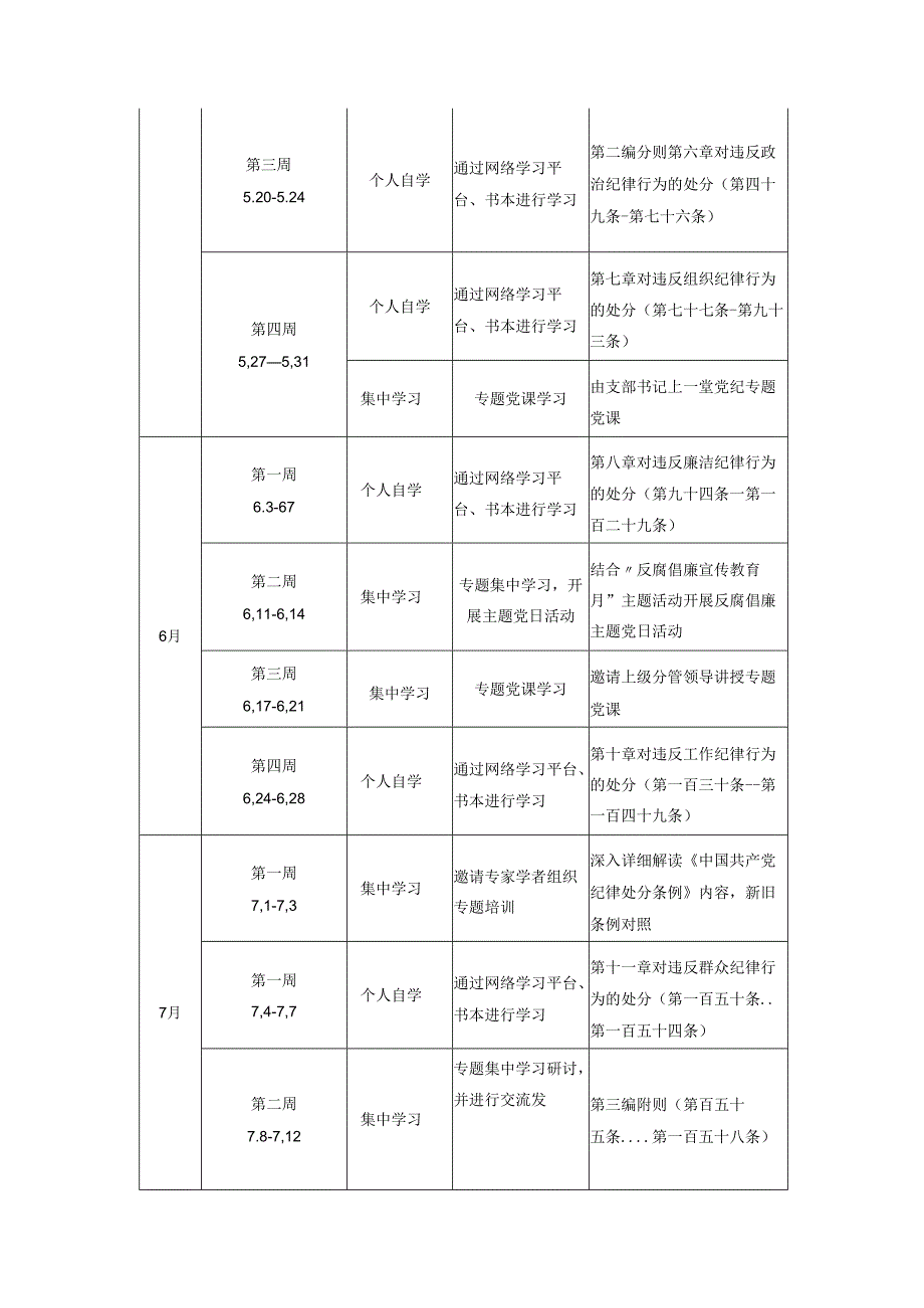 2024年党纪学习教育计划表三篇.docx_第3页