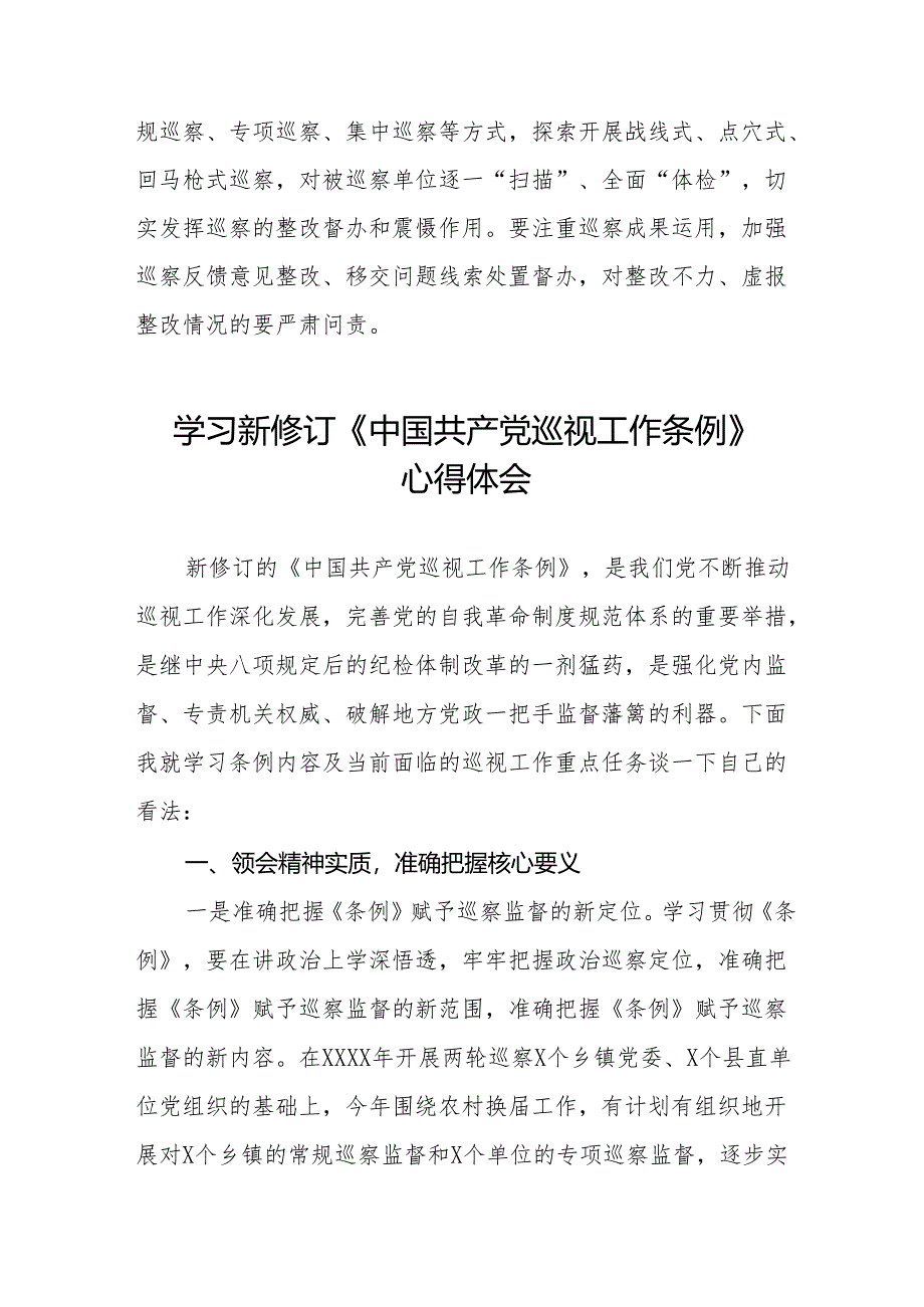 2024版新修订中国共产党巡视工作条例的学习心得体会8篇.docx_第3页