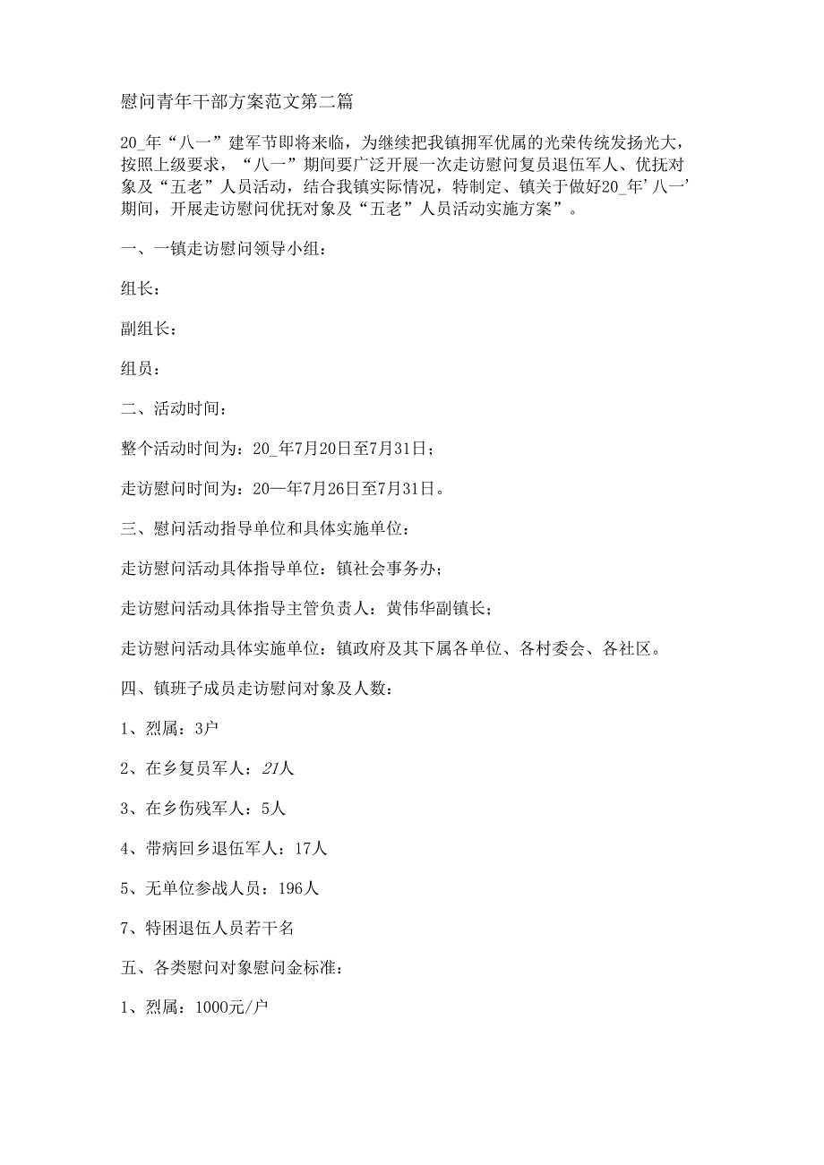 新慰问青年干部方案范文推荐17篇.docx_第3页