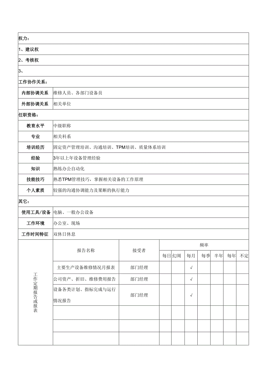 设备管理岗位职责.docx_第2页