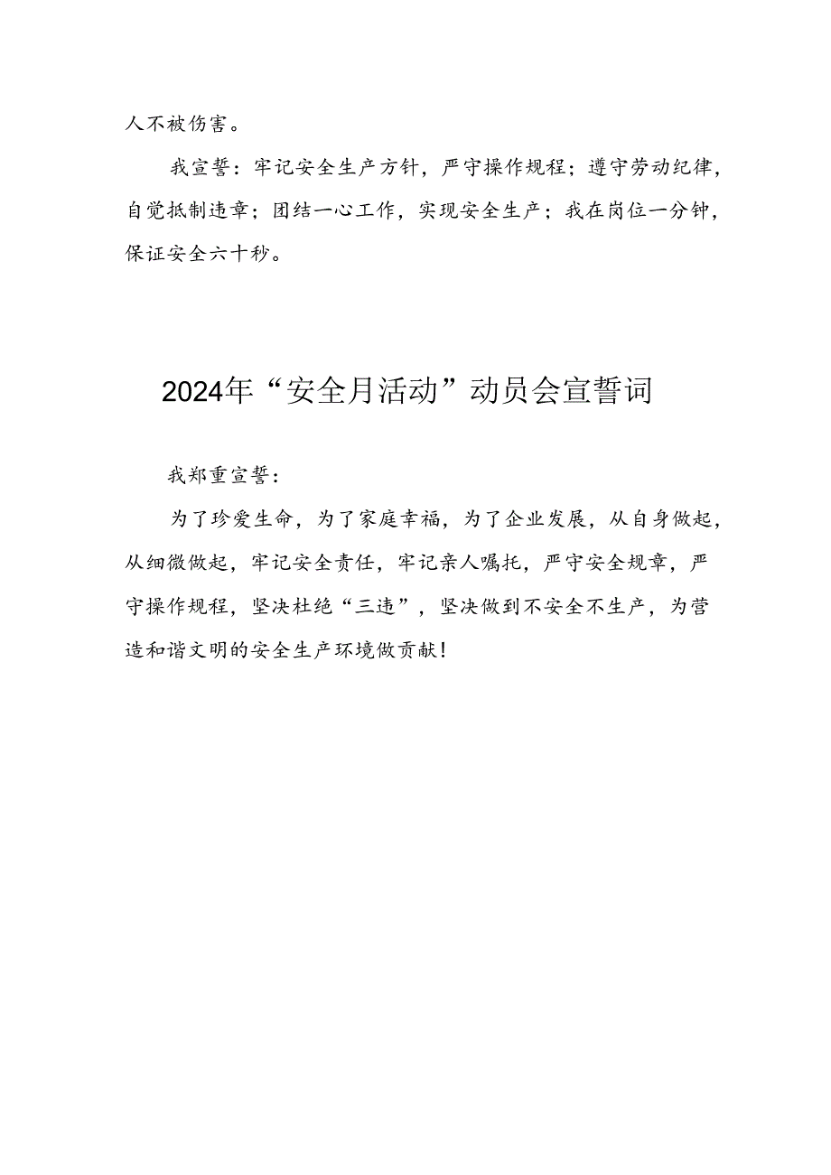 2024年企业安全生产月宣誓词 （合计7份）.docx_第3页