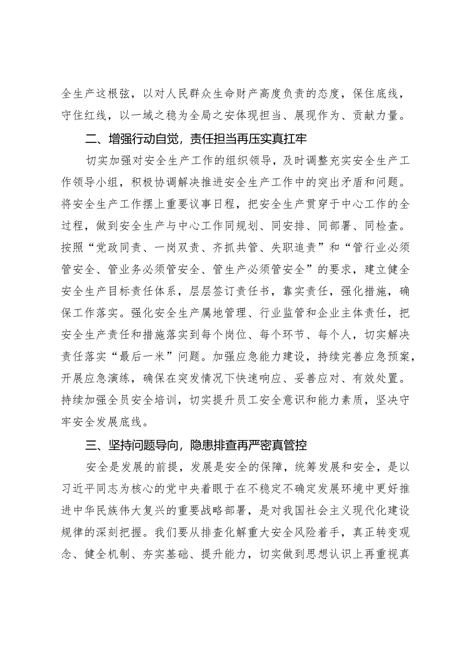 理论中心组学习发言：坚决守牢安全生产底线筑牢高水平安全保障高质量发展根基.docx_第2页