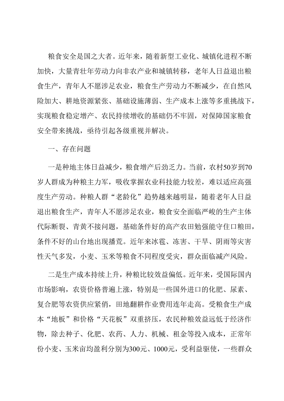 保障粮食安全调研报告.docx_第1页